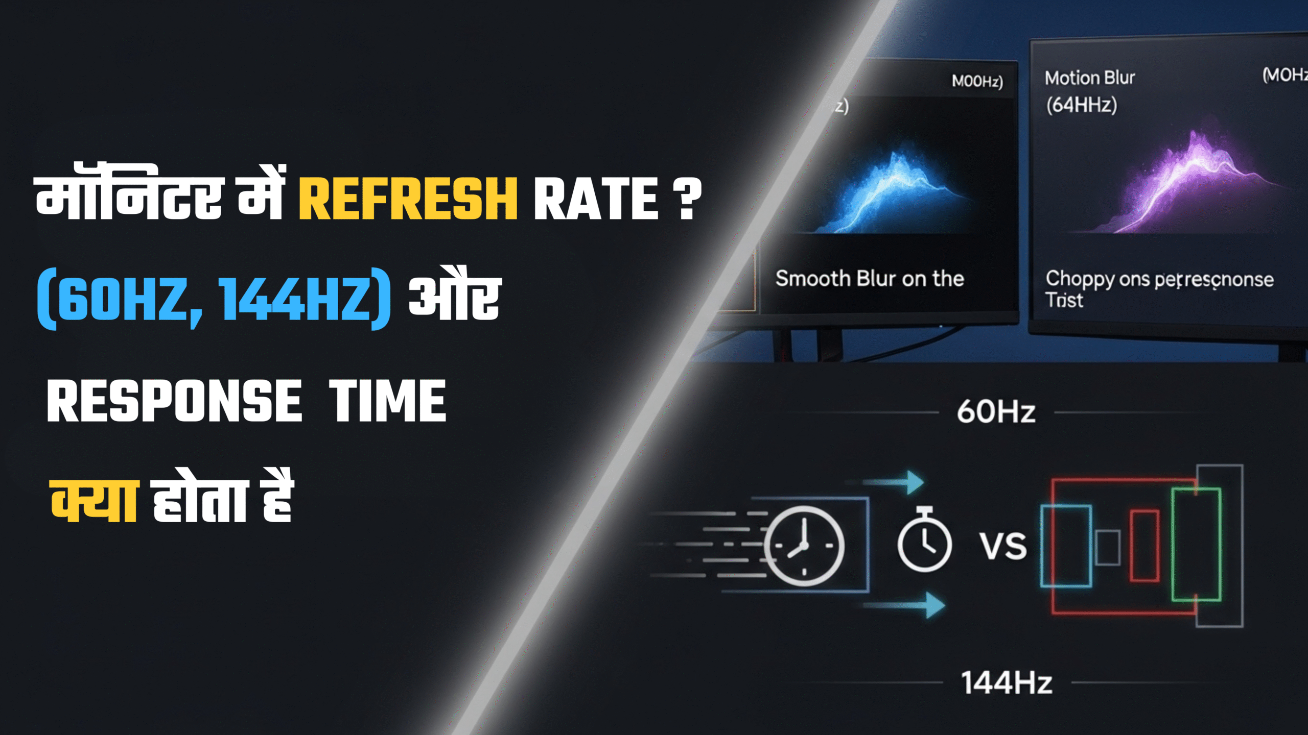 मॉनिटर में Refresh Rate 60Hz, 144Hz और Response Time क्या होता है